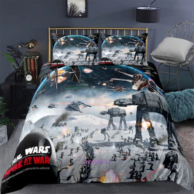 Linen Star Wars Doona/Quilt/Duvet/ Cover Set Single/Double/Queen/King Size Bed - Bild 1 von 2