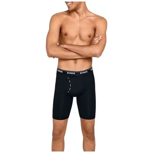 2 x Bonds Mens Microfibre Long Trunks Black Underwear - Picture 1 of 4