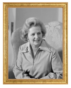 Margaret Thatcher Photograph in a Aged Gold Frame - Picture 1 of 1