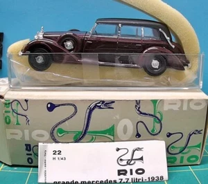 RIO - 1938 GRANDE MERCEDES - MERCEDES BENZ 8 CIL 7700 - MAROON/BLACK -1:43 - #22 - Picture 1 of 1