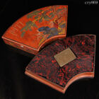 China Qing Dynasty Antique Manual Carving Natural Jade Seal Match Lacquer Box