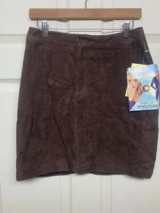 GONNA JEANS SCAMOSCIATA MARRONE completamente foderata JANOLOGY ESPRESSO nuova con etichetta taglia 10 - Foto 1 di 6