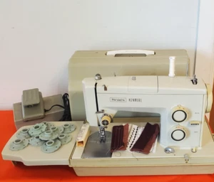 Máquina de coser vintage de metal Sears Kenmore 158.1515 EXCELENTE estado + estuche + CÁMARAS - Imagen 1 de 18