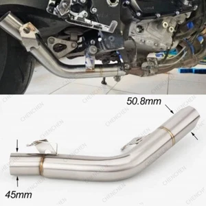Motorcycle Exhaust Slip-On Mid Link Pipe For Suzuki GSXR-600 GSXR-750 2011-2024 - Picture 1 of 9