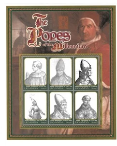 Uganda The Popes of the Millenium - Sheet of Six Stamps - MNH - Picture 1 of 1