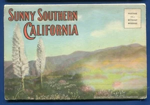Sunny Southern California ca Roosevelt Hwy RR locomotive postcard folder #2 - Picture 1 of 2