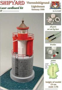 Kartonmodell Leuchtturm Vierendehlgrund Lasercut-Modell 1:72 Shipyard - Bild 1 von 7