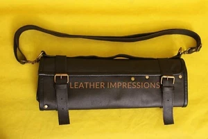 100% REAL LEATHER PROFESSIONAL KNIFE ROLL CHEF KNIFE ROLL BAG TOOLS BAG - Picture 1 of 6