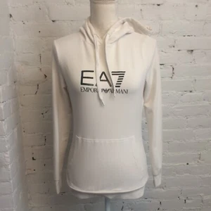 Emporio Armani stretch cotton hooded sweatshirt white size xs - Picture 1 of 9