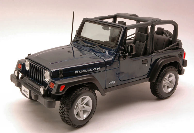 Modellino auto scala 1:18 JEEP WRANGLER RUBICON diecast modellismo statico blu - Immagine 1 di 1