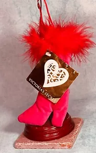 RARI stivali vintage VICTORIA SECRET rosa e rossi calze ornamenti natalizi nuovi con etichette - Foto 1 di 8