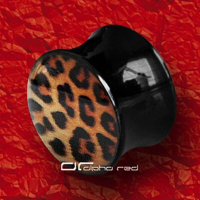 »»» LEO WILD LIFE ACRYL SADDLE PLUG Ohr Piercing 4-19mm braun, grün, rosa 1387 - Bild 1 von 3
