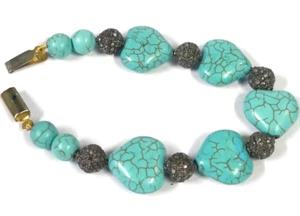 7.12ct Rose Cut Diamond 925 Silver Turquoise Anniversary Wedding Tennis bracelet - Picture 1 of 9