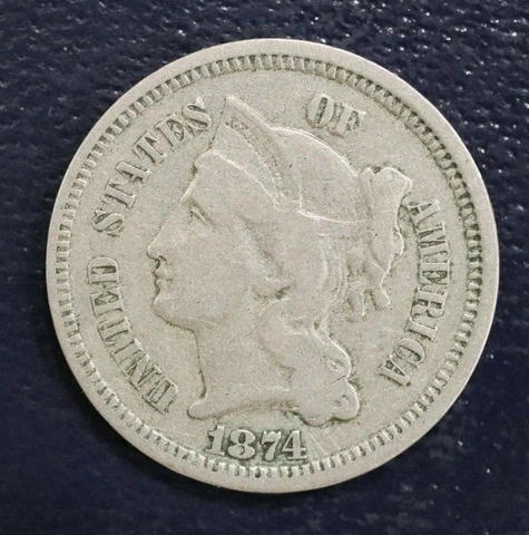 1874 3c Three Cents Nickel - L17D8 Cover