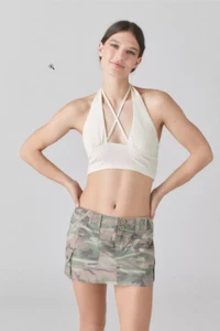 NWT Urban Outfitters Valeria Halter Top, Women's Small (Cream) New with Tags - Picture 1 of 11