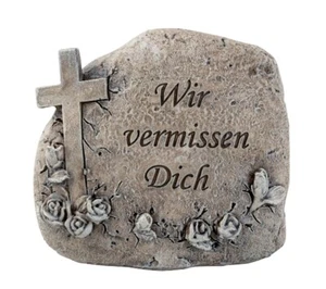 Grabstein " Wir vermissen Dich " mit Kreuz - Bild 1 von 11