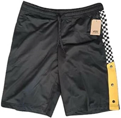 Pantalones cortos de pista VANS para mujer elevados negros/blancos/amarillos (VN0A4CONUXM) talla XL NUEVOS CON ETIQUETAS Foto 1 de 4