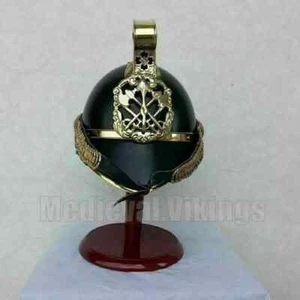 Casco de bombero jefe británico de latón Merry Weather bombero victoriano con soporte - Imagen 1 de 4