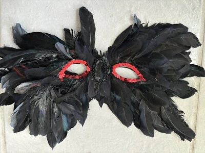 From New Orleans an Authentic Mardi Gras Plush Feather Eye Mask-Home Decor - Image 1 of 2