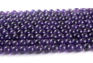 13" Long Natural Blue Amethyst Round Smooth Beads, 8-8.5 MM Gemstone Jewelry - Picture 1 of 4