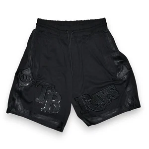 Pro Standard TB Devil RAYS Triple Black Shorts Size XL MLB Patches Logos NWT - Picture 1 of 11