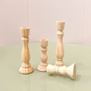 Chunky Wedding Decoration Candle Holder Chic Carved Pillar Candlesticks Stand - Picture 1 of 7