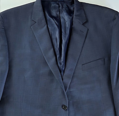 Giacca Michael Kors uomo 56R blazer a quadri blu navy cappotto sportivo a quadri con finestra