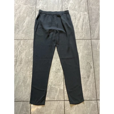 Eileen Fisher Silk Pants Black Elastic Waist Cropped Wide Leg XXS - Image 1 of 4