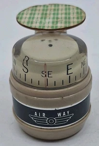Vtg. Airway Air Way Floating Dashboard Boat Plane Car Compass Beige Black READ - Picture 1 of 8