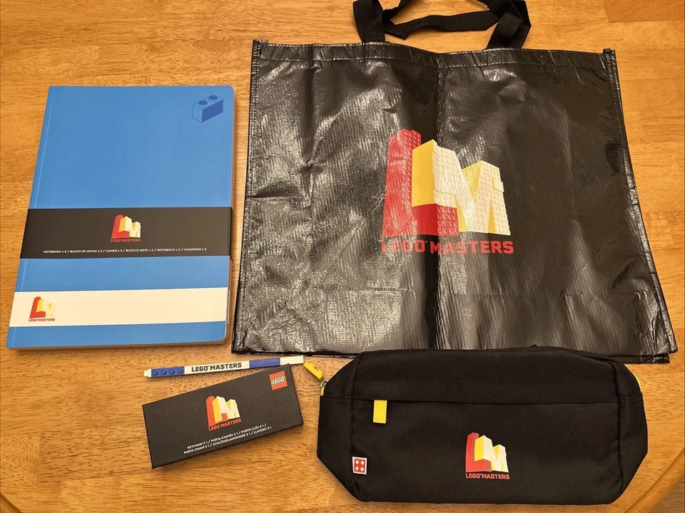 Lego Masters Promo Rare Items Metal Key Chain Bag Pen Notebooks