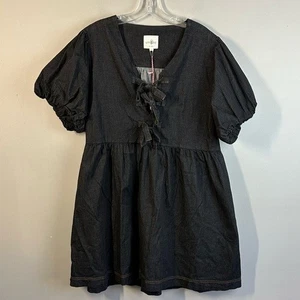 NWT Umgee Heather Balloon Puff Sleeve Peplum Dress Size L Cottagecore Coquette - Picture 1 of 12