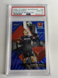 2020-21 Topps Finest Bundesliga Blue Wave Refractor Florian Wirtz /150 RC PSA 10 - Bild 1 von 2