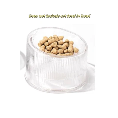 Juego de cuencos de agua y comida para gatos de vidrio elevado, fácil de desmontar y limpiar Foto 1 de 4