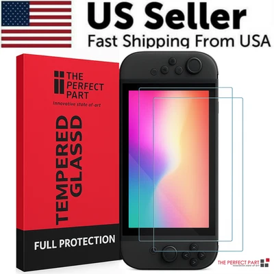 THE PERFECT PART 2x HD Tempered Glass Screen Protector Guard For Nintendo Switch 2 2025/OLED/Lite