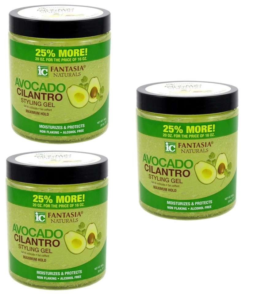 Gel de peinado BL Fantasia Ic Avcado bonificación de retención máxima 20 oz X 3 paquetes Foto 1 de 1