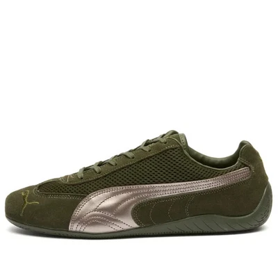 Puma Speedcat Premium Sneakers Da Uomo Scarpe Verde Oliva Scuro E Argento Opaco - Immagine 1 di 4