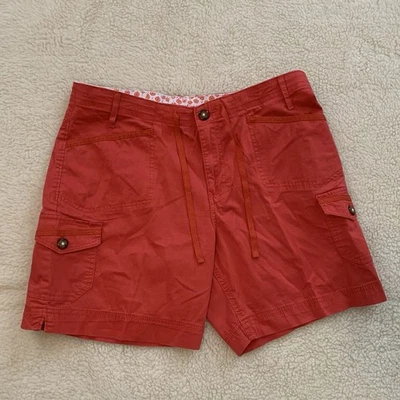 Lee Sinfully Soft Red Coral Shorts Chino Flat Front Womens 14 Pockets Drawstring - Image 1 of 3