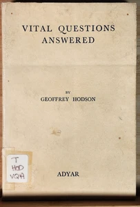 Vital Questions Answered by Geoffrey Hodson Printed 1959 - Theosophy Paperback - Imagen 1 de 8
