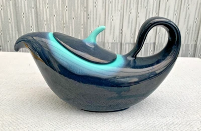 Black & Teal  Retro Danish  Osterso Aladdin Teapot by Ove Fritz Rasmussen 1966 - Image 1 of 3