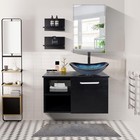 28" Wall-Mounted Bathroom Vanity with Vessel Sink | Floating Storage Cabinet