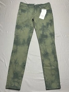 NWT Zara Green Acid Wash/Tie Dye Mid Rise Skinny Jeans Pants Size 6 (28x28) - Picture 1 of 9