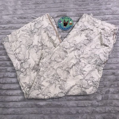 Pantalones Johnny Was LA para mujer XL grabados florales pierna ancha beige mezcla de lino boho chic Foto 1 de 4