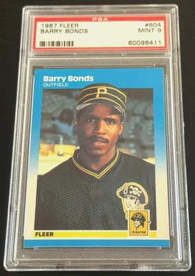 1987 Fleer #604 Barry Bonds Baseball PSA 9 Rookie RC Home Run King RC - Imagem 1 de 3