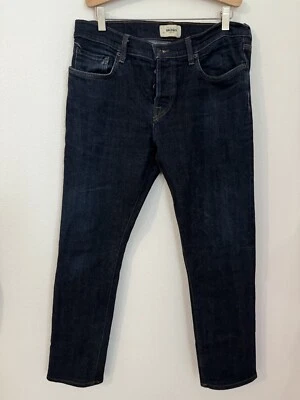 Pantalones de mezclilla Baldwin Henley ajustados rectos botones azul índigo talla 34x29 Foto 1 de 4