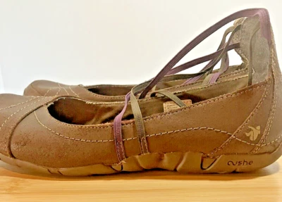 CUSHE Womens MOLOKAI Brown Leather Active Strappy Ballet Flats Shoes SZ 7 - Image 1 of 4