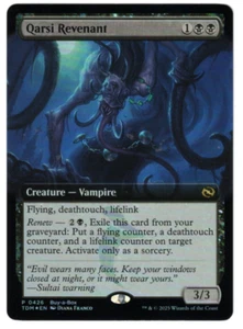 MTG QARSI REVENANT TARKIR DRAGONSTORM BUY-A-BOX PROMO BLACK EXTENDED ART FOIL NM - Picture 1 of 2