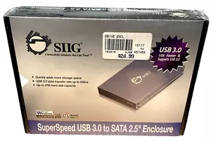 Siig 2.5 inch USB 3.0 to Sata Hard Drive Enclosure SuperSpeed Up to 2TB USB 2.0 - Picture 1 of 5
