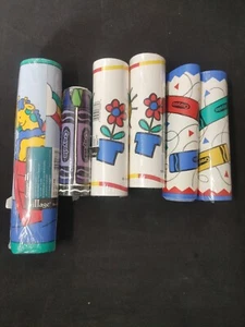 20 Yards Lot Vintage Teacher Prepasted Wallpaper For School Classroom Crayons - Picture 1 of 12