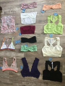 Reggiseno donna Free People bralette senza spalline rosa combo lime bianco nero XS - Foto 1 di 28