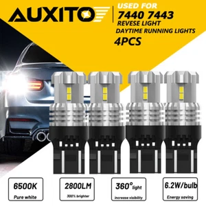 AUXITO 7443 7440 LED White 6000K Reverse Turn signal DRL Parking Tail Light Bulb - Picture 1 of 12